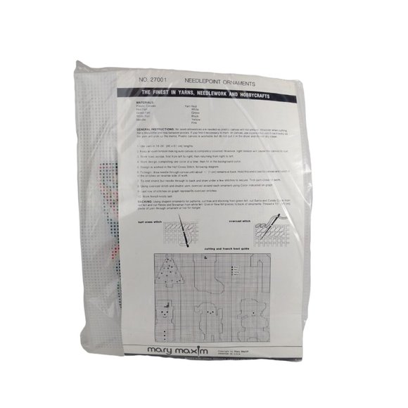 Mary Maxim Needlepoint Kit 6 Plastic Canvas Ornaments # 27001 (New) - Picture 2 of 4